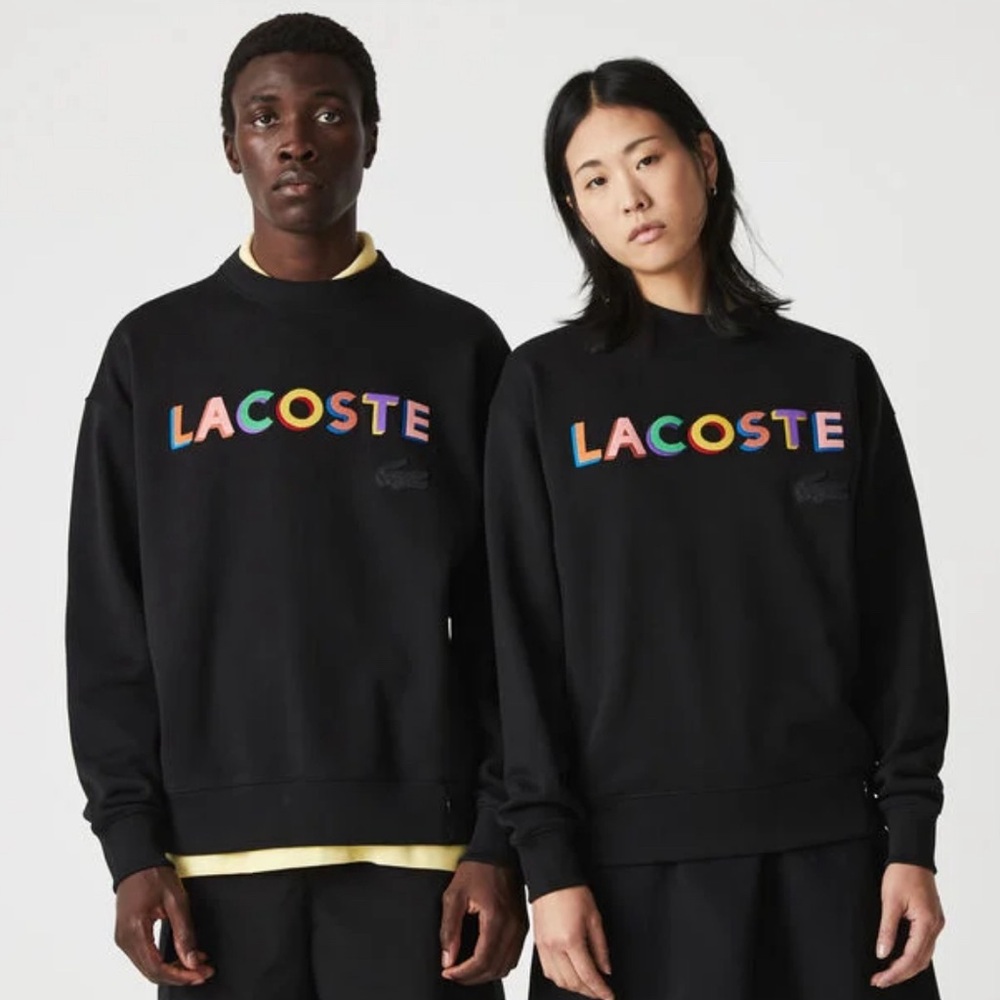 Unisex Lacoste LIVE Loose Fit Embroidered Fleece Sweatshirt